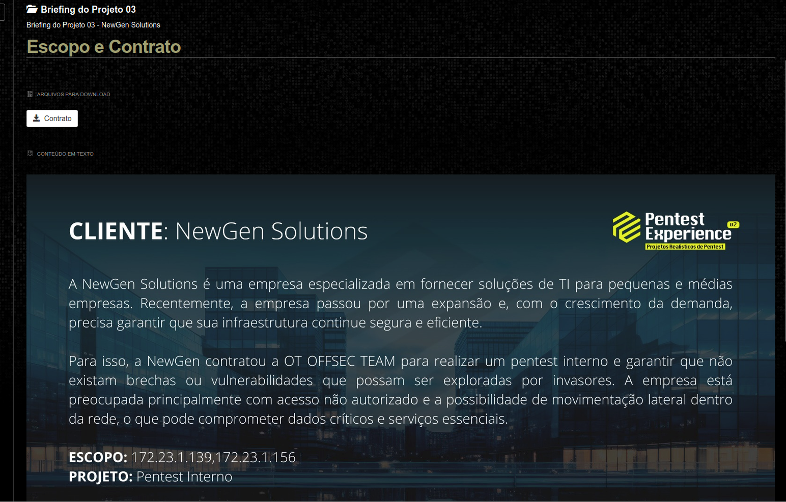 Briefing do projeto NewGen Solutions